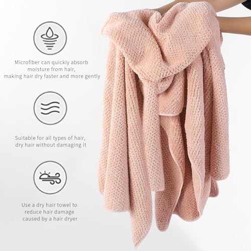 Microfiber Hair Towel Quick Dry Hair Towel Hair Drying Towels Suitable for All Kinds of Hair Ultra Absorbent Long and Thick Hair 24X48inch Blue (1pcs) - Image 2