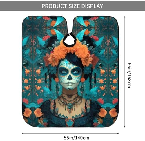 Skull Vintage Hair Cutting Barber Cape Hair Salon and Dyeing Styling Cloth for Women/Men - Image 4