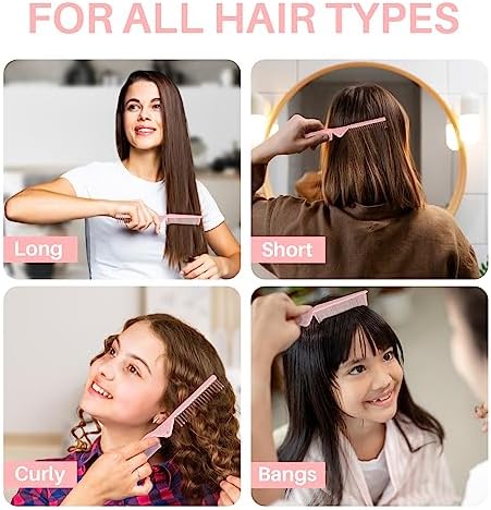 RHOS Portable Travel Mini Hair Brush - Compact Foldable Double-Headed Detangling Comb for Purse, Bags - Pocket-Size for Women and Girls (Pink) - Image 5