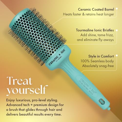 Olivia Garden Ceramic + Ion Round Thermal Hair Brush - Not Electrical - Professional Blowout Brush for Normal to Thick Hair - Image 3
