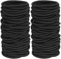 120 Pieces Black Hair Ties for Thick and Curly Hair Ponytail Holders Hair Elastic Band for Women or Men(4mm) by GOSICUKA