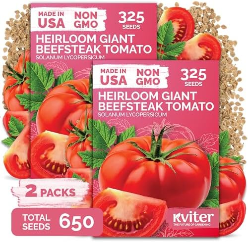 650 Giant Beefsteak Tomatoes Heirloom Vegetable Seeds, Solanum Lycopersicum by KVITER