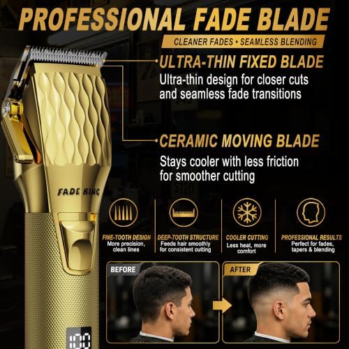 FADEKING Professional Hair Clippers for Men, Cordless Clipper & Trimmer Kit - Image 2