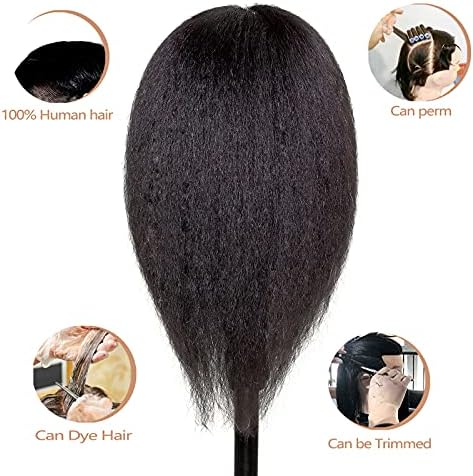 Mannequins Head 16" 100% Real Hair For Manual Braiding Styling Doll Head - Image 4