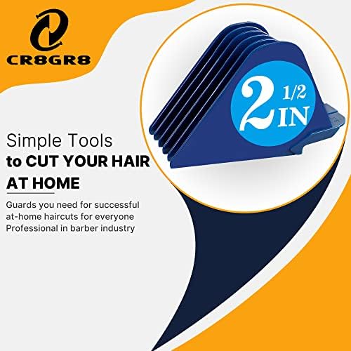 Clipper Guards for Wahl 10 12 14 16 18 20 Hair Clipper Guards 6pcs Extra Long Clipper Guard Attachments 2.5 Inch Clipper Guides Multiple Sizes Universal 2.5", 2.25", 2", 1.75", 1.5", 1.25" (Blue) - Image 3