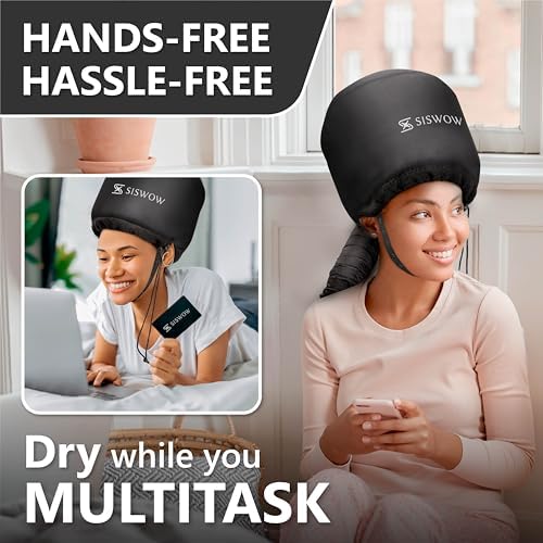 Net Plopping Cap for Drying Curly Hair - Hair Dryer Bonnet Diffuser Cap for Curly, Speeds Up Drying Time, Safety Deep Conditioning At Home - Portable, Adjustable - Image 4