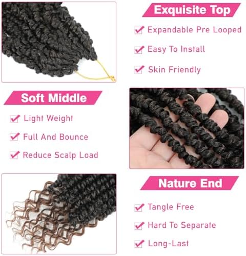 9 Packs Pre-twisted Passion Twist Hair 10 Inch Ombre Brown T1B/30 - Image 4