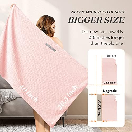 YFONG Large Microfiber Hair Towel Wrap for Women, 26" X 40" Super Absorbent - Image 5