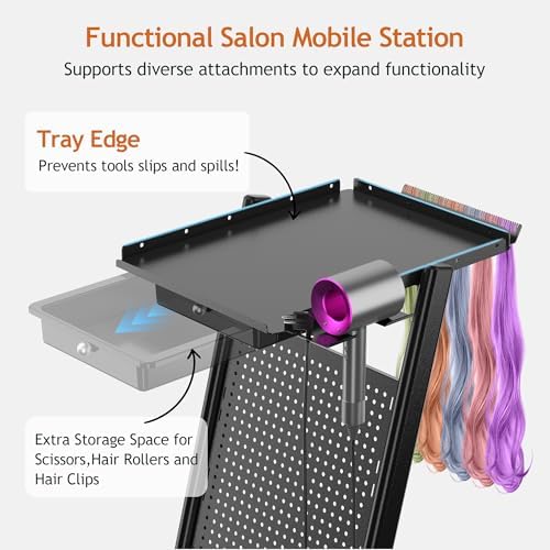 Salon Trolley Salon Cart on Wheels Rolling Salon Tray - Image 2