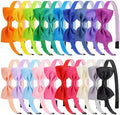 XIMA 20 Pcs Girls Bow Headbands, Grosgrain Ribbon Hairbands with Non-Slip by XIMA