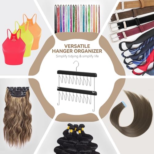 2 Pack Hair Extension Holder & Hanger – Braiding Rack Stackable Hair Extension Storage Rack for Styling, Rotatable Wig Organizer Stand for Wigs, Hairpieces, Clip/Tape Ins and Accessories - Image 7