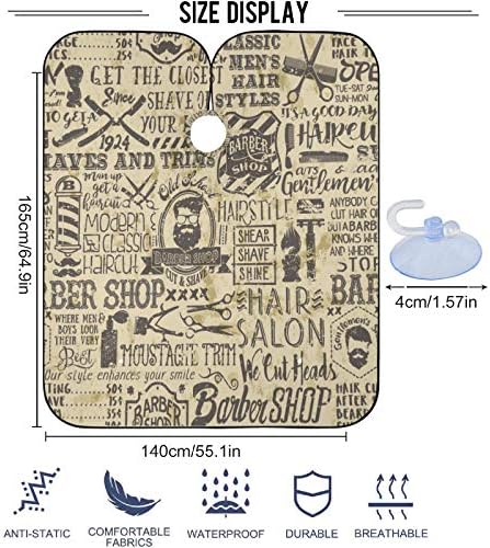 visesunny Professional Barber Cape Polyester Hair Cutting Salon Cape Apron Anti-Static Beard Bib Grooming Apron - Image 7