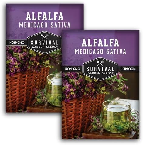 Alfalfa Seeds for Planting - Survival Garden Seeds (2 Pack) by SurvivalGardenSeeds