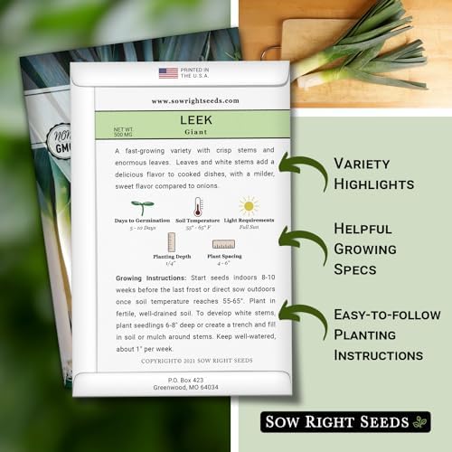 Sow Right Seeds - Giant Leek Seed for Planting Outdoor Vegetable Garden 4pk - Image 2