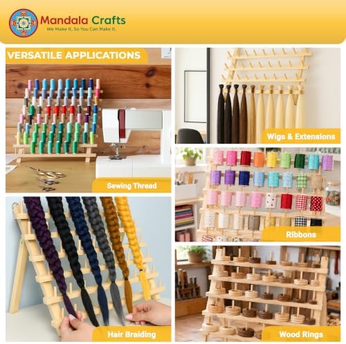 Mandala Crafts 60 Spool Thread Rack Sewing Embroidery Thread Holders - Image 4