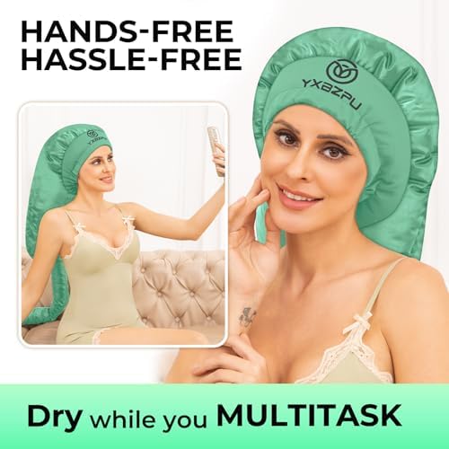 Bonnet Hair Dryer,Hooded Hair Dryer Attachment, Dryer Hooded Diffuser Cap for Curly,Speeds Up Drying Time,Safety Deep Conditioning At Home(Green) - Image 3