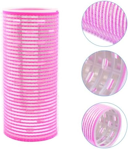 4 Pcs Hair Curlers Rollers, Rose Red, Light Pink, Purple, Black - Image 2