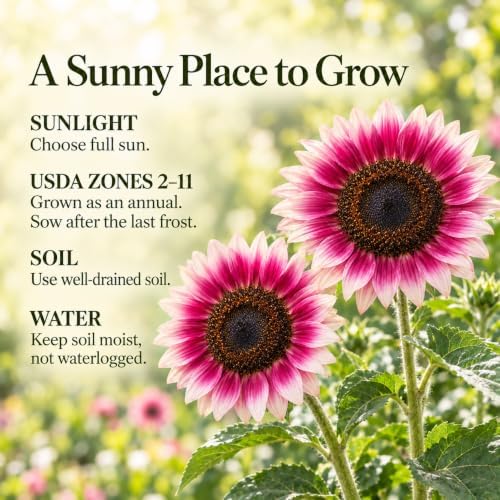 ZEshops 50 Pink Sunflower Seeds for Planting, Outdoor Flower Garden Beds - Image 5