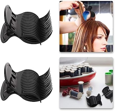12Pcs Hot Roller Clips Plastic Hot Hair Curler Claw Clips Replacements Replacement Hair Perm Insulation Clip for Small Medium Large and Jumbo Hair Rollers (Black) - Image 5