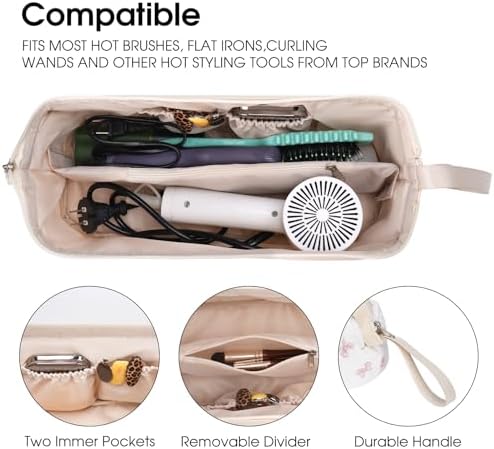 Hair Tools Travel Bag, Quilted Hair Tool Bag for Women, Portable Hair Dryer Organizer Case Compatible with Dyson Airwrap Styler - Image 4