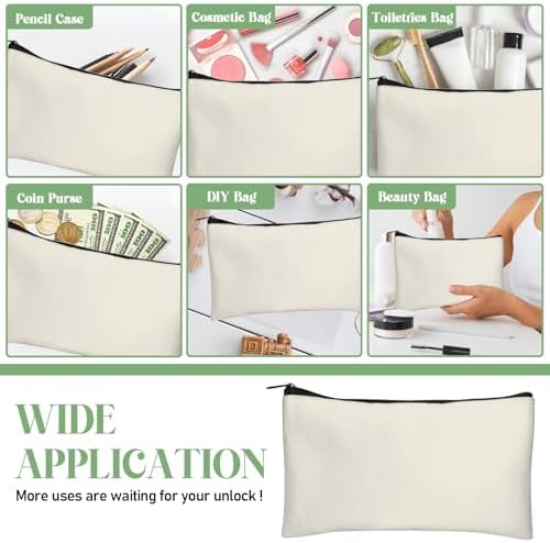 Legigo Blank Canvas Bags Zipper Pouch Makeup Bags Pencil Pouch Bulk - Image 5