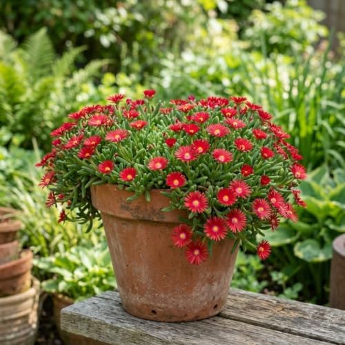 Red Delosperma Ice Plant, Succulent Live Plant, 5-7 Inch Tall - Image 2