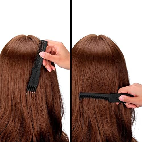 Leinuosen 3 Pack Teasing Combs with Metal Pick, Black - Image 5