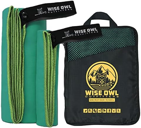 Wise Owl Outfitters Microfiber Camping Towel - Quick Dry Towel for Travel, Backpacking, Hiking, Beach, Gym & Yoga - Compact, Fast Drying & Lightweight by WiseOwlOutfitters
