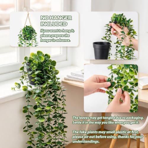 YAYUZEST 24" Fake Hanging Eucalyptus Plant for Bathroom Wall Art Decor - Image 4