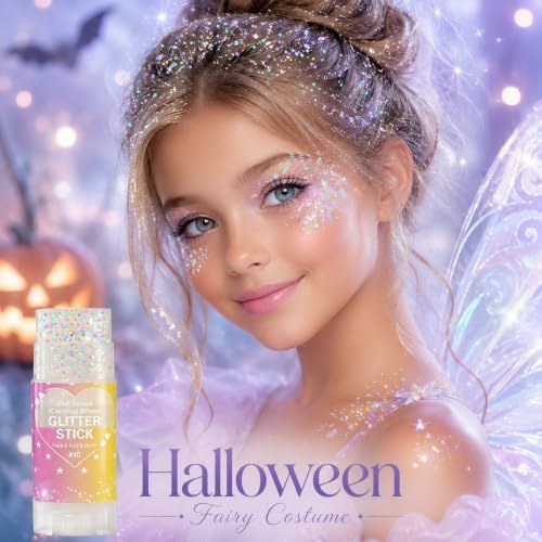 Go Ho Iridescent White Hair Glitter Stick,Sparkly Face Body Glitter Makeup - Image 3