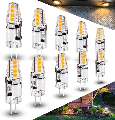 G4 LED Bulb 2W 2700K Warm White AC/DC12V 10W-20W T3 JC Type Bi-Pin, 10 Pack by Hylroe