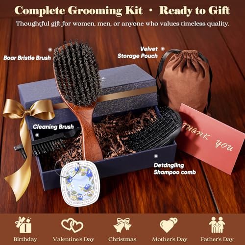100% Boar Bristle Hair Brush British Craftsmanship Slick Back - Image 6