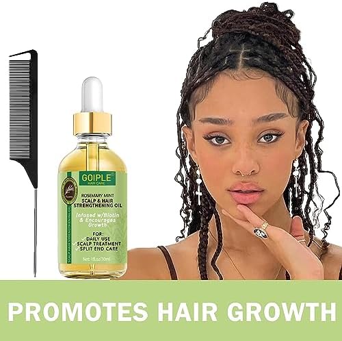 Extra Hold Styling Gel and Mousse for Braids, Twists, Locs, Cornrows - Frizz Taming, Smoothing & Edge Control with Rosemary Hair Growth Oil (Bonus: Hair Combs, Bonnet, Clips) - Image 4