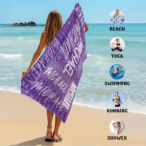 JML Personalized Beach Towel with Name, Custom Beach Towel with Name, Customized Microfiber Pool Towel, Quick Dry & Absorbent Swim Towel for Adult,Anniversary, Birthday, Summer Holiday,Vacation - Image 6