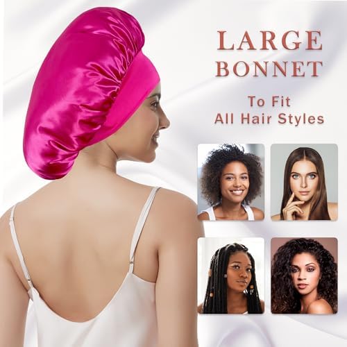 2pcs Satin Bonnet for Sleeping, Silk Hair Sleep Bonnets for Women - Image 3