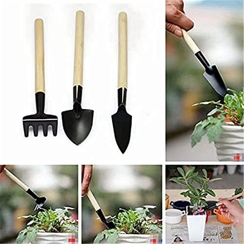 6 Pcs Garden Tools Mini Gardening Kit Plant Potted Flower Gadget Wooden Handles for Transplanting Seedlings, Cultivating and Weeding Flowers and Vegetable Seedlings - Image 4