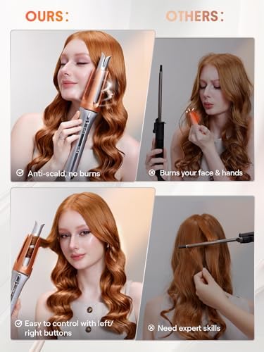 SHEGLAM Automatic Curling Iron 1 1/4 inch with 3 Temperatures Fast Heating, 2-Way Rotation, Anti-Scald, Anti-Tangle Rotating, Automatic Shut-Off for Hair Styling - Image 5