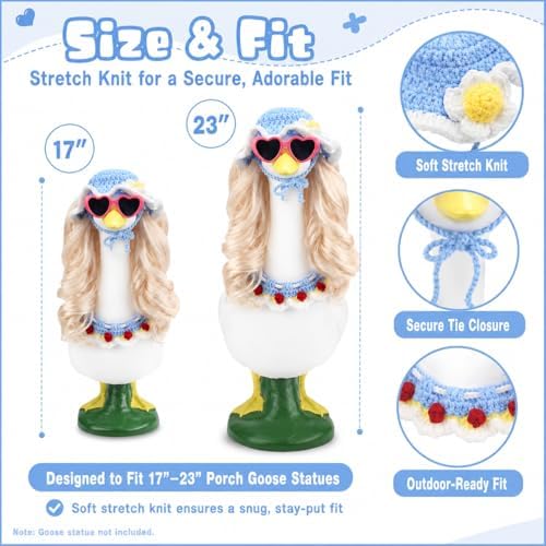 Fairy Blue Porch Goose Outfit, Wigs & Accessories Set, 4-Pieces Kit - Image 3