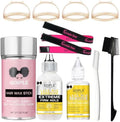 Lace Wig Glue Kit Lace Front Glue Kit for Wigs, Strong Hold Adhesive for Wigs and Hair Systems Invisible Bonding, Adhesive, Wig Remover, Hair Wax Stick, Edge Band, Razor & HD Wig Cap by Goiple