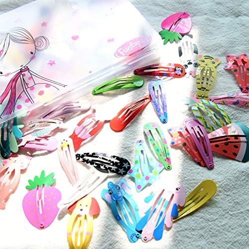 Hair Clips for Girls, Funtopia 100Pcs Snap Barrettes for Kids Teens Women - Image 4