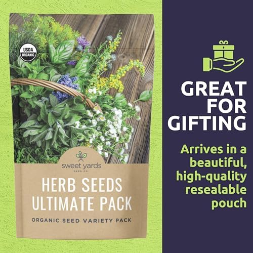 Organic Herb Seeds Variety Pack - 35 Individual Packs - 2026 Season - Basil, Cilantro, Dill, Thyme, Parsley and More! for Indoor & Outdoor Planting (Non-GMO, Certified Organic) - Image 6