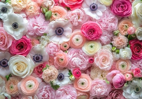 Pastel Ranunculus & Anemone Flower Bulb Mix – 50 Premium Bulbs for Planting | Romantic Light Colors | Easy to Grow Perennials for Garden Beds, Pots & Borders by CZGrain