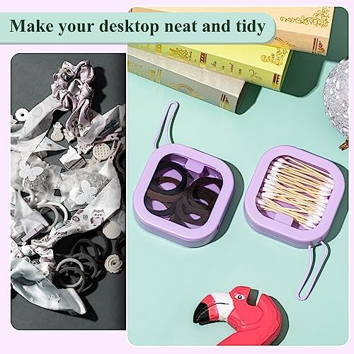 2 Pack Portable Hair Tie Organizer Travel, Small Hair Tie Container, Purple - Image 5