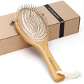 Bamboo Brush with Metal Bristles, Smoothing & Scalp Massage by Combetter