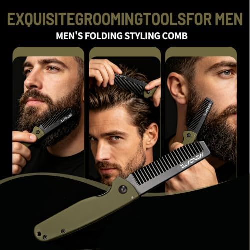 Folding Pocket Beard Comb for Men, G10 Handle, Folding & Secure Lock, 0.1lb - Image 4
