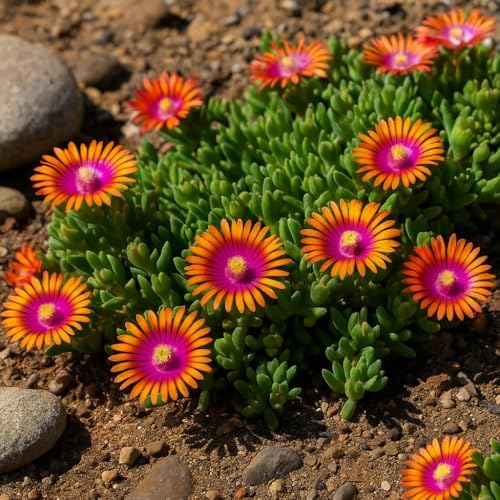 Perennial Farm Delosperma 'Fire Spinner' – Live Groundcover in 1 Quart, Vivid Orange Petals with Purplish-Pink Centers, Drought Tolerant, Heat Loving, Ideal for Rock Gardens & Edging - Image 5