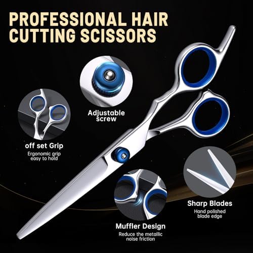 Hair Cutting Scissors Set, 4Cr13MoV Cutting and Thinning Shears, 9-Piece - Image 3