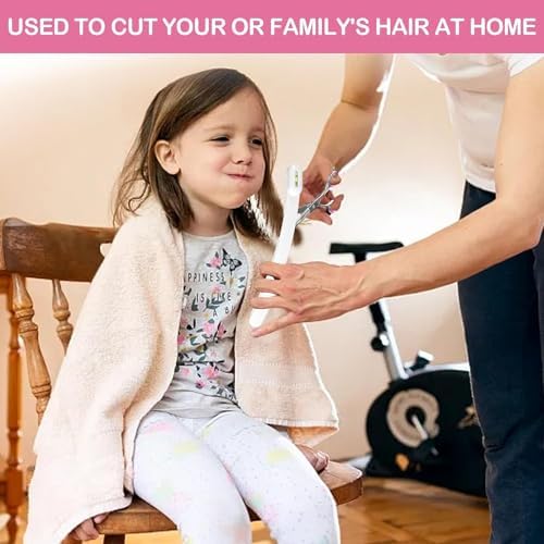 Professional Hair Cutting Kit for Women Gifts, Easy-to-Use Split Ends Hair Trimmer, DIY Home Hair Cutting Tools for Bangs, Layers, Bobs, Practical Hair Cutting Clip, Pink - Image 3