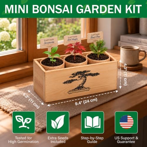 Bonsai Tree Growing Kit for Beginners, 3 Seed Varieties, - Image 3