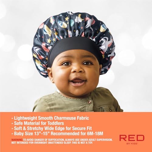 Red by Kiss Baby Satin Bonnet Sleep Caps Hair Wraps Hair Bonnet - Image 5